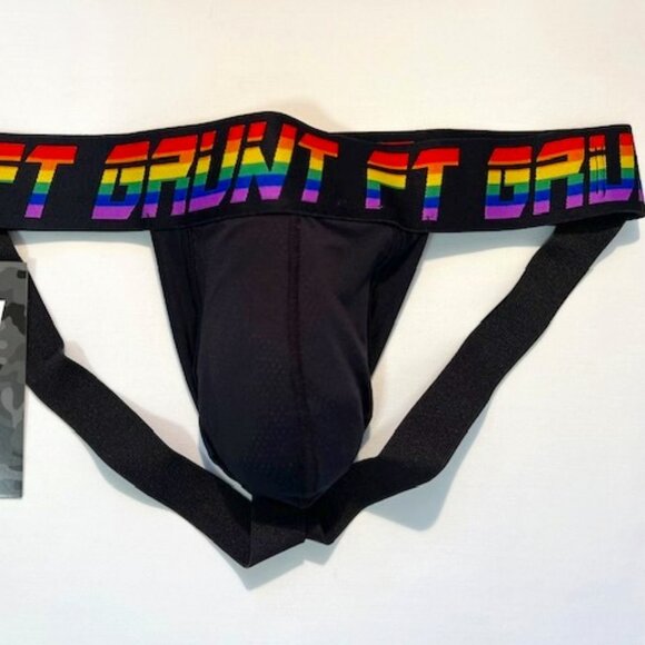 Fort Troff "GRUNT" Size "M" Mesh Pride Athletic Supporter - Black-PRIDE Colors - Picture 6 of 11